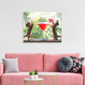 Happy Hour Squirrels Canvas Afdruk (Insitu (Woonkamer))