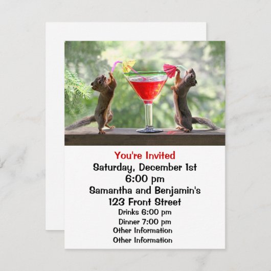 Happy Hour Squirrels Kaart (Voorkant / Achterkant)