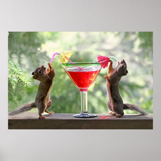 Happy Hour Squirrels Poster (Voorkant)