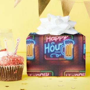 Happy Hour teken op baksteen Cadeaupapier