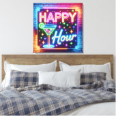 Happy Hour teken op regenboog baksteen Canvas Afdruk (Insitu (Slaapkamer))