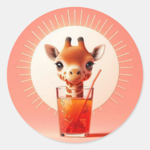 Happy Hour van Giraffe Ronde Sticker