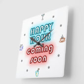Happy Hour - wandklok Vierkante Klok (Hoek)
