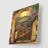 Happy Hour Wine Vineyard Art Wall klok (Hoek)