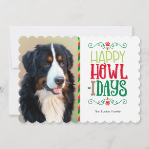 Happy Howl-dagen Paw-fotokaart voor kerstmis afdru Feestdagenkaart