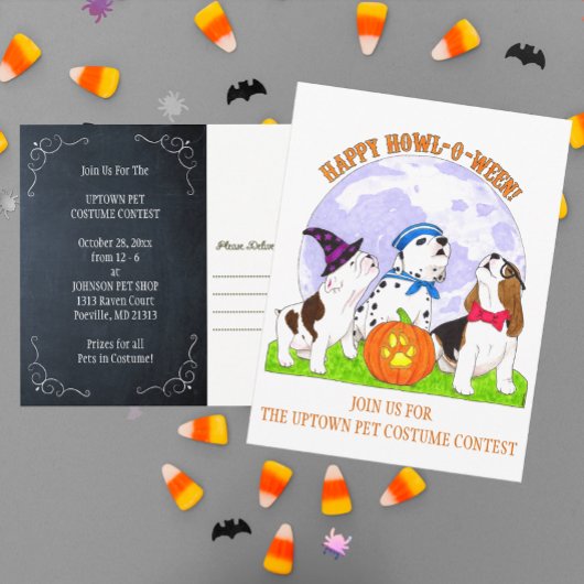 Happy Howl-o-Ween Chiens Halloween Invitation