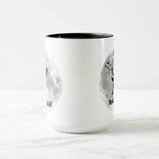 Happy Howl-o-ween Funny Werewolf Coffee Mug (Centre)