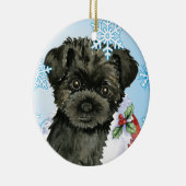 Happy Howliday Affenpinscher Keramisch Ornament (Rechts)