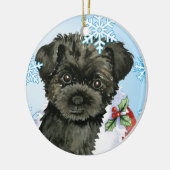 Happy Howliday Affenpinscher Keramisch Ornament (Links)