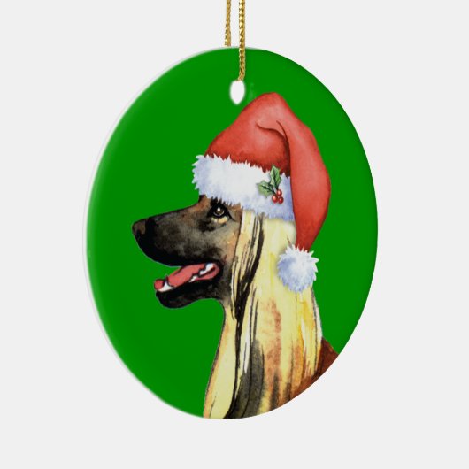 Happy Howliday Afghan Hound Keramisch Ornament (Rechts)