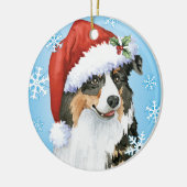 Happy Howliday Aussie Keramisch Ornament (Links)