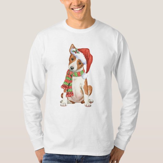 Happy Howliday Basenji T-shirt (Voorkant)