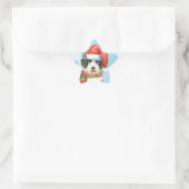 Happy Howliday Beardie Ster Sticker (Tas)