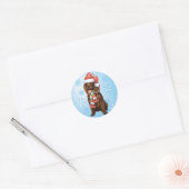 Happy Howliday Boykin Spaniel Ronde Sticker (Envelop)
