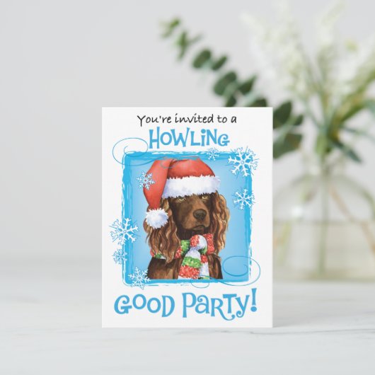 Happy Howliday Boykin Spaniel Uitnodiging (Staand voorkant)