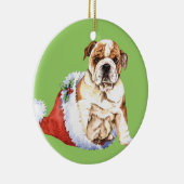 Happy Howliday Bulldog Keramisch Ornament (Rechts)