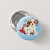 Happy Howliday Cavalier Ronde Button 3,2 Cm (Voorkant /achterkant)