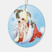 Happy Howliday Chinese Crested Keramisch Ornament (Links)