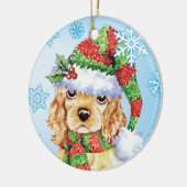 Happy Howliday Cocker Spaniel Keramisch Ornament (Links)