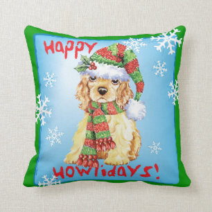 Happy Howliday Cocker Spaniel Kussen