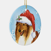 Happy Howliday Collie Keramisch Ornament (Rechts)