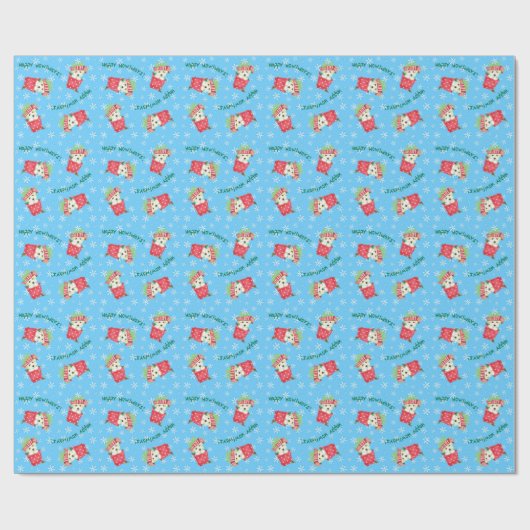 Happy Howliday Coton Cadeaupapier (Vlak)