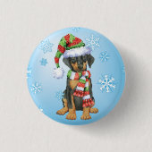 Happy Howliday Doberman Ronde Button 3,2 Cm (Voorkant)