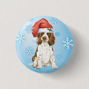 Happy Howliday English Springer Spaniel Ronde Button 3,2 Cm