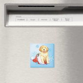 Happy Howliday Golden Retriever Magneet (Insitu (Vaatwasser))