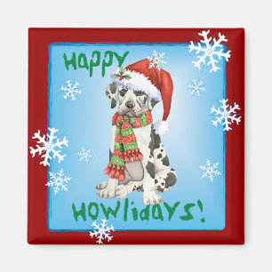 Happy Howliday Great Dane Magneet