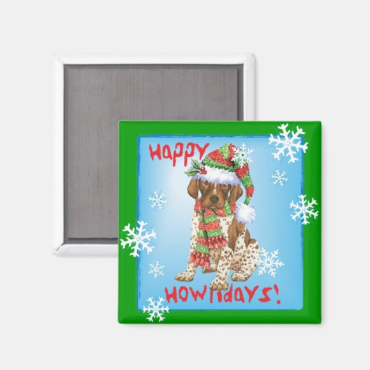Happy Howliday GSP Magneet (Voorkant / Achterkant)