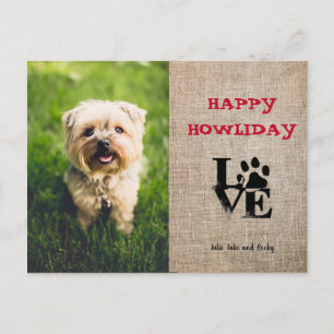 Happy Howliday Hondenliefhebber Holiday Fotokaart Feestdagenkaart