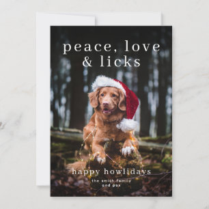 Happy Howliday-kaart voor vrede, liefde en licenti Feestdagenkaart