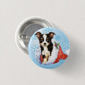 Happy Howliday Long Coat Chihuahua Ronde Button 3,2 Cm (Voorkant /achterkant)