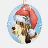 Happy Howliday PBGV Keramisch Ornament (Links)