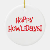 Happy Howliday PBGV Keramisch Ornament (Achterkant)