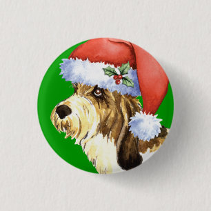 Happy Howliday PBGV Ronde Button 3,2 Cm