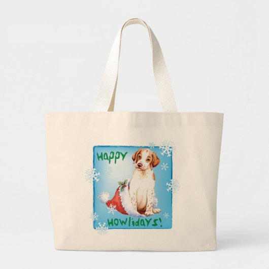 Happy Howliday Pointer Grand Sac fourre-tout (Devant)