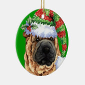 Happy Howliday Shar-Pei Keramisch Ornament (Rechts)