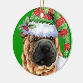 Happy Howliday Shar-Pei Keramisch Ornament (Links)