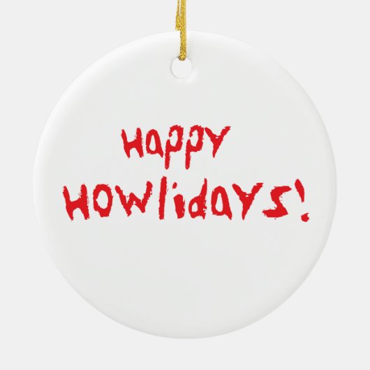 Happy Howliday Smooth Fox Terrier Keramisch Ornament (Achterkant)