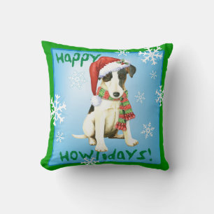 Happy Howliday Smooth Fox Terrier Kussen