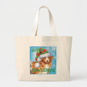 Happy Howliday Toller Grote Tote Bag