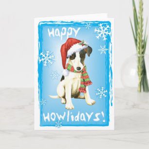 Happy Howliday Vloeiende Fox Terrier Feestdagen Kaart