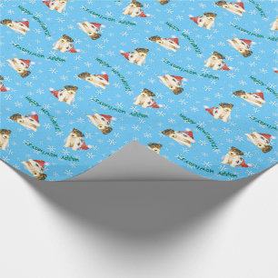 Happy Howliday Wire Fox Terrier Cadeaupapier