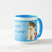 Happy Howliday Wire Fox Terrier Mok (Voorkant rechts)