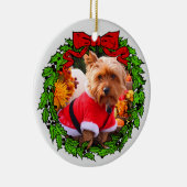 Happy Howlidays Aangepaste foto Keramisch Ornament (Rechts)