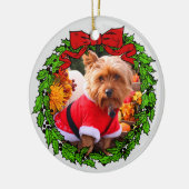 Happy Howlidays Aangepaste foto Keramisch Ornament (Links)