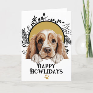 Happy Howlidays Amerikaanse Cocker Spaniel Kerstmi Feestdagen Kaart