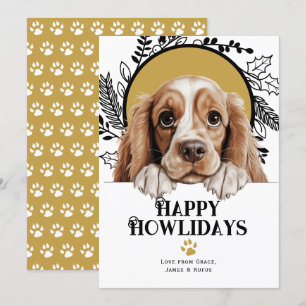 Happy Howlidays Amerikaanse Cocker Spaniel Kerstmi Feestdagenkaart